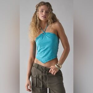 NWOT Kimchi Blue Mya halter top in turquoise size Medium